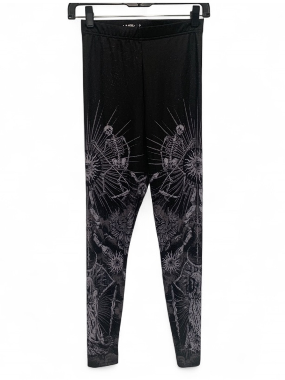 BlackMilk Black Skeleton Sun Print Leggings